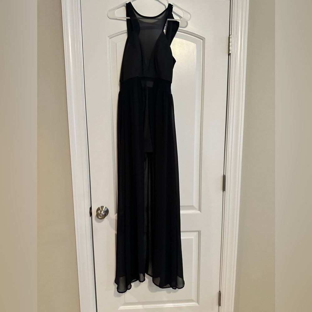 As you wish sheer romper dress sz small in black